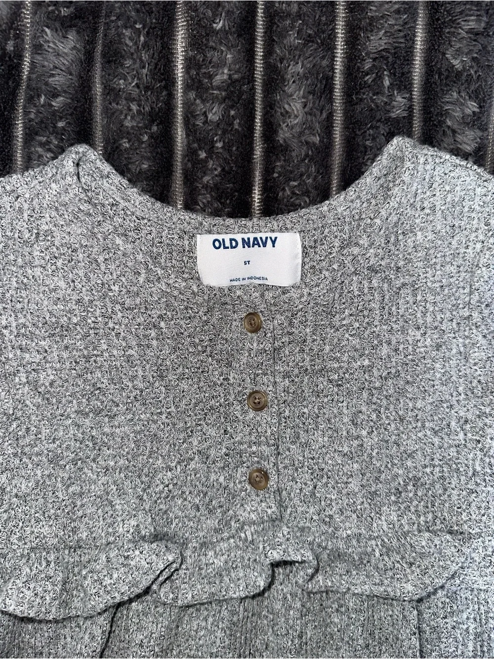 Old Navy toddler girl Gray Knit Long-Sleeve Dress